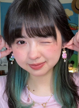 泰迪熊耳环/阻力耳夹（小众独特设计可爱少女心甜酷个性耳饰）