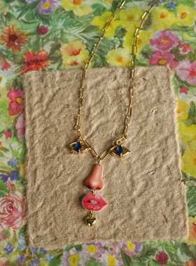 五官重组原创项链-小众个性鬼马少女原创时尚项链