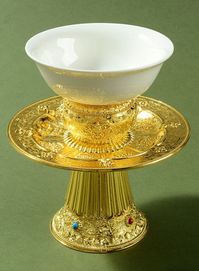 高脚贡碗八吉祥雕花果盘室内家用