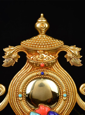 吉祥藏传八瑞物密宗纯铜组合摆件