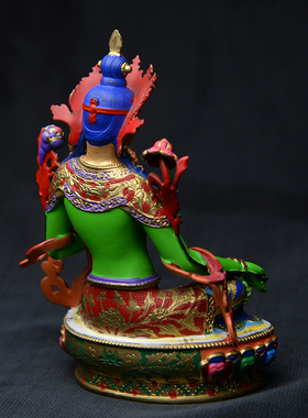 吉祥彩绘精工供奉观音绿度母佛像