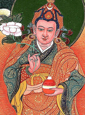 莲师遂意成就矿物颜料微喷唐卡 藏传密宗高清定制佛像菩萨精裱画