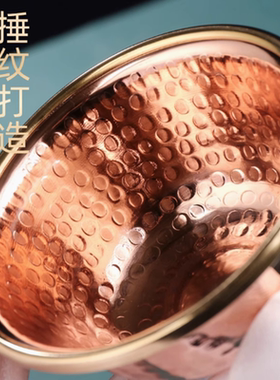 藏式红铜锤纹佛前供水杯上供水碗