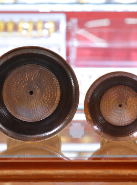 尼泊尔紫铜酥油灯座供奉灯盏长明