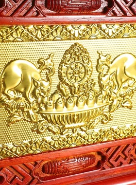 藏式八宝实木糌粑盒长方形食盒