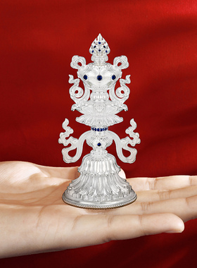 S925纯银八吉祥摆件纯银镀金八宝