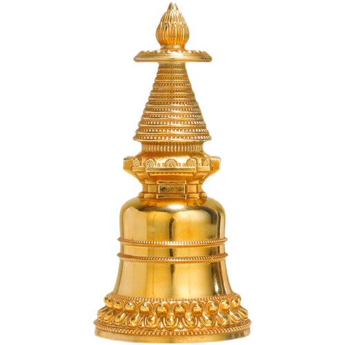 西舍利佛塔摆件纯铜嘎当塔 藏传密宗供佛用品菩提宝塔佛塔 - 图3