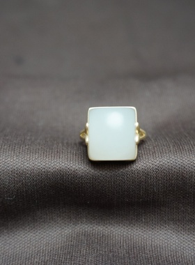 青海戒面18k金新疆和田玉