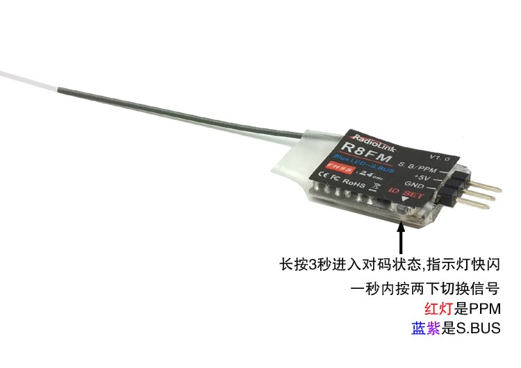 RadioLink乐迪 R8EF R8FM 2.4G接收机 适用于 T8FB T8S模型遥控器 - 图2