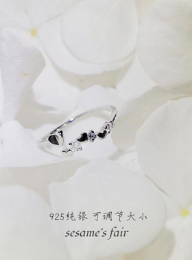 小爱心开口戒指个性银饰