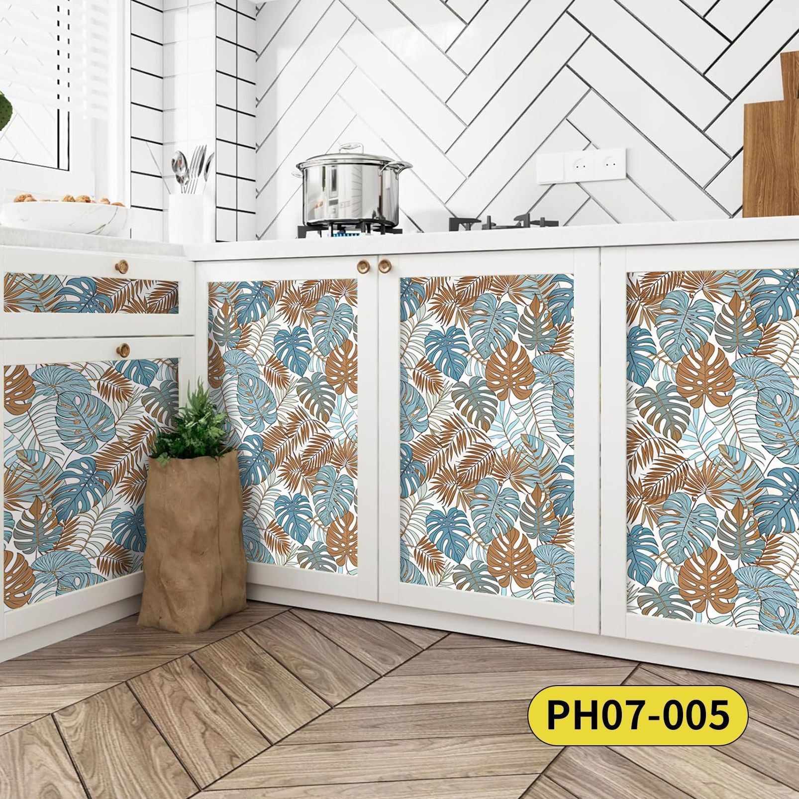 东南亚风格柜子装饰贴纸衣柜门玻璃橱柜家具翻新改造墙纸自粘防水,淘宝优惠券,粉丝福利购,淘宝优惠卷