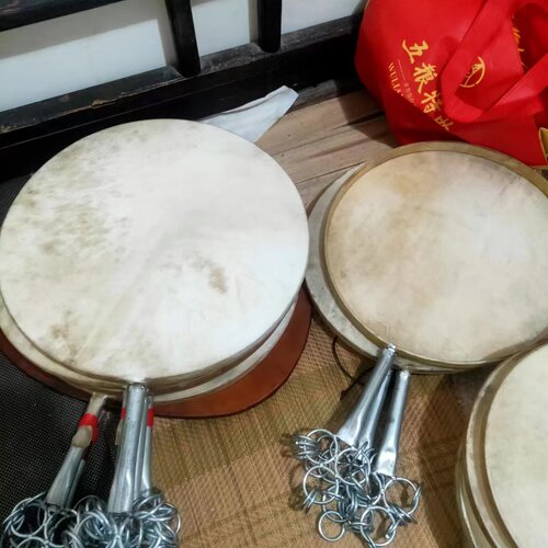甘肃天水羊皮扇鼓扇子鼓三皇鼓太平鼓八卦扇子鼓法鼓舞蹈表演 - 图1