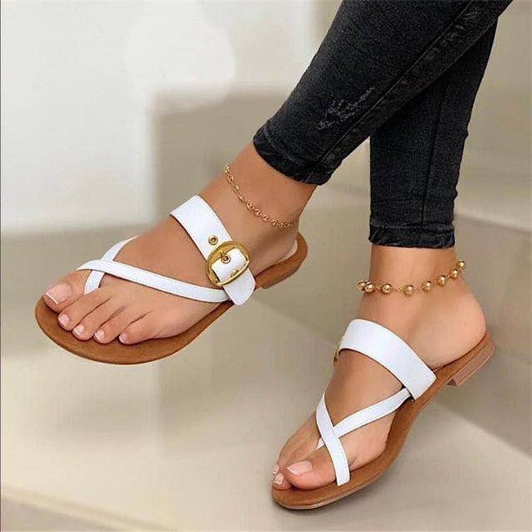 roman平底凉鞋女slippers women flat sandals for ladies shoes - 图1