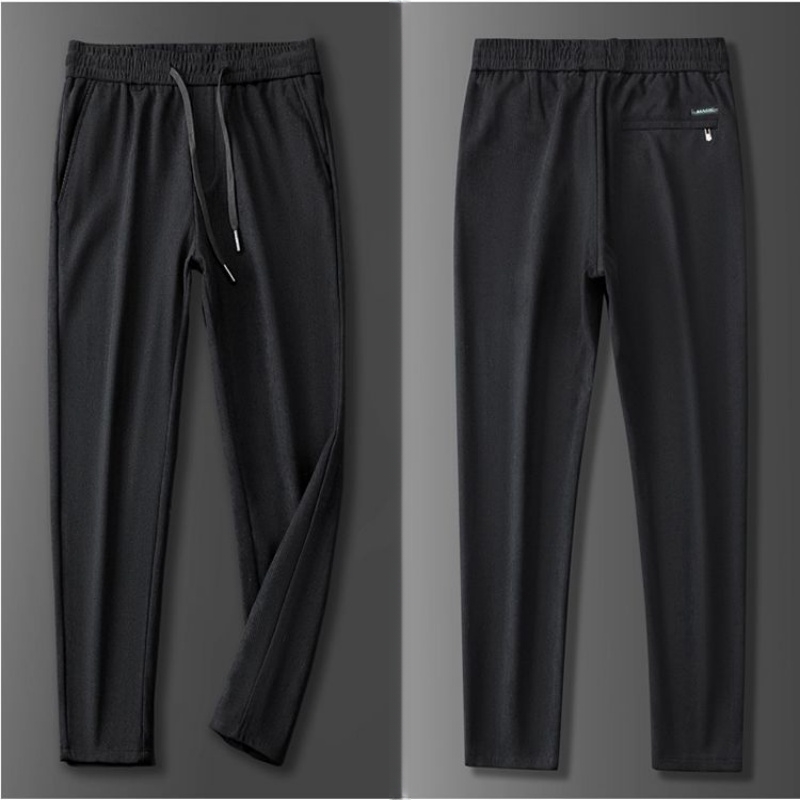 加绒休闲裤男潮流秋冬季新款时尚宽松直筒商务长裤青年灯芯绒裤子 - 图2