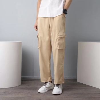 Cargo sweatpants men's summer thin loose loose 9-point pants Korean style trendy casual versatile straight pants ເຄື່ອງນຸ່ງຜູ້ຊາຍ
