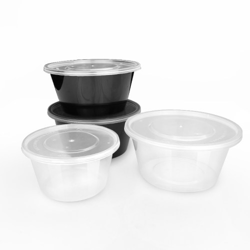 圆形1000ML一次性餐盒外卖快餐打包盒塑料加厚透明饭盒餐具小汤碗 - 图3