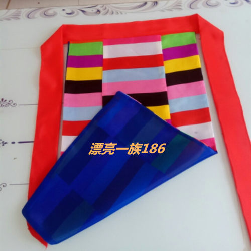 特价单藏族舞蹈围裙藏族彩条民族演出服配件围裙舞蹈配饰新款拼接 - 图0