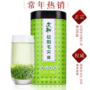 春茶预售文新信阳毛尖绿茶2023新茶茶叶雨前嫩芽放心好茶散装200g