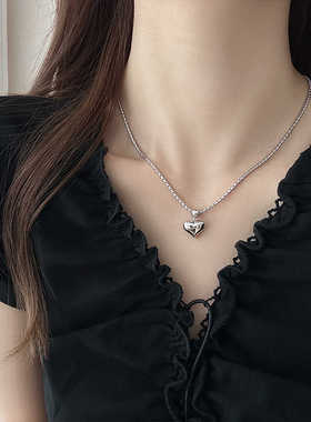 极简百搭气质冷淡风银色颈链金属