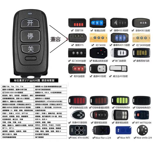 多频对拷道闸栏杆电动卷帘门卷闸门车库门伸缩自动门禁匹配遥控器 - 图2