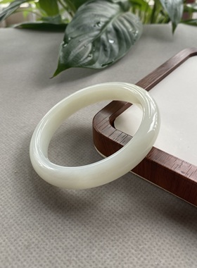 蓝田玉手镯天然正品蛇纹石玉