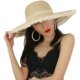 Straw hat spring and summer new style large brim women's sunshade papyrus