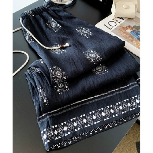 胖mm特大码300斤高腰阔腿裤女夏季薄款宽松复古休闲直筒裤长裤子 - 图2