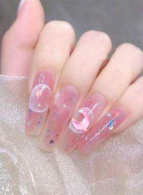 海洋之星摩卡炫彩海豚钻美甲饰品