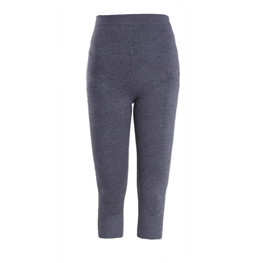 Autumn and winter three-point warm pants women's thick 7-length boot pants mid-pants