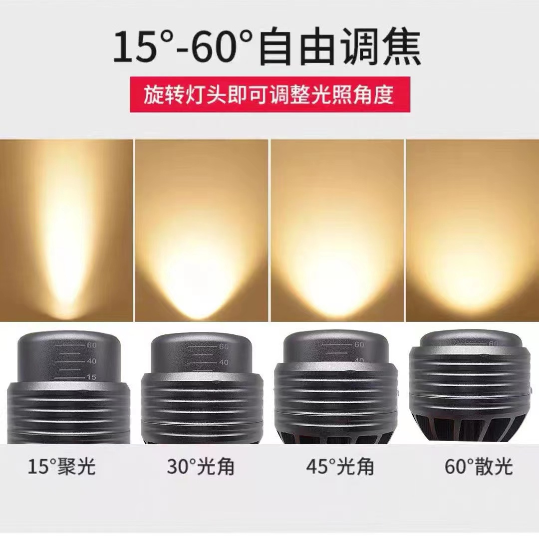 新款万向长臂LED可调焦夹子强光工作台设备照明鱼缸灯插电式射灯 - 图2