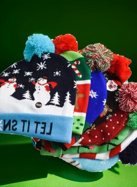Autumn and Winter Amazon LED Lights Christmas Knitted Hat P