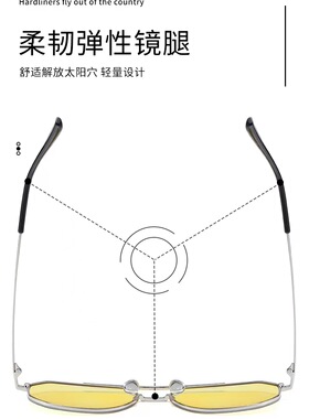 明星同款墨镜男日夜两用变色夜视镜开车专用太阳眼镜男潮