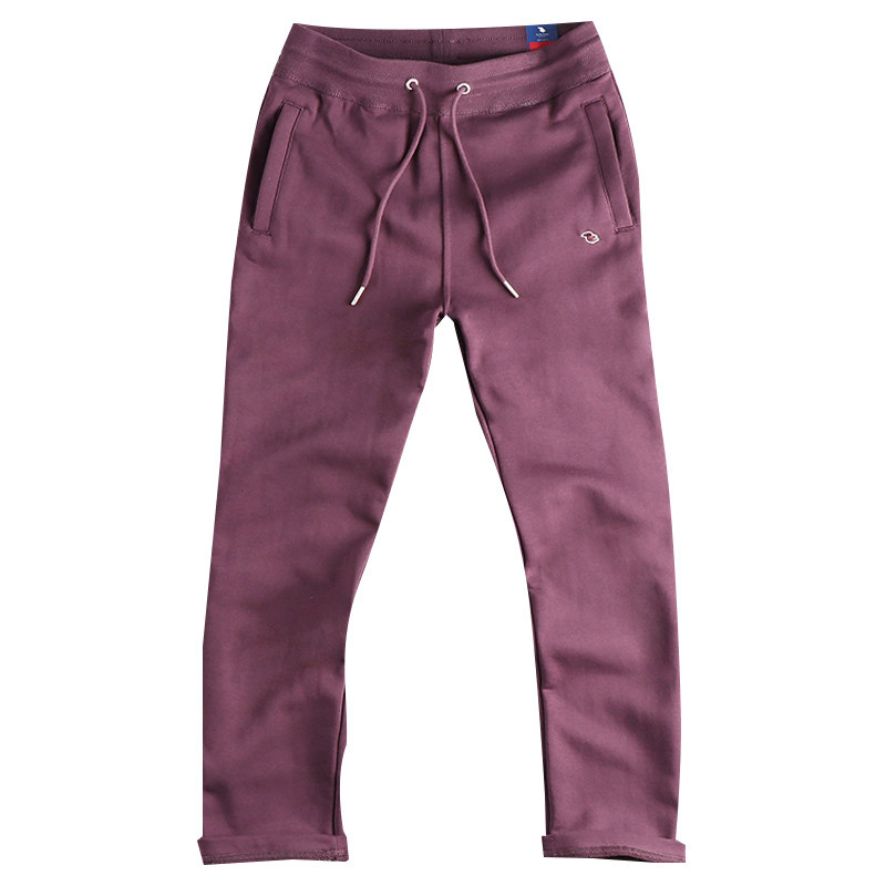 拉链口袋设计美式简约休闲卫裤男 刺绣点缀宽松直筒毛圈运动长裤,淘宝优惠券,粉丝福利购,淘宝优惠卷