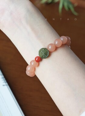 国风天然粉玉髓南红转运手链