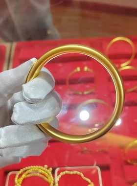 黄金手镯古法轮胎足金包银不掉色