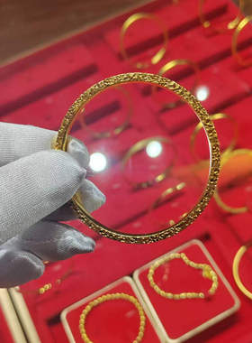 黄金碎冰冰手镯女足金包银不掉色