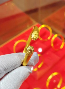 古法金包银猫爪手镯女