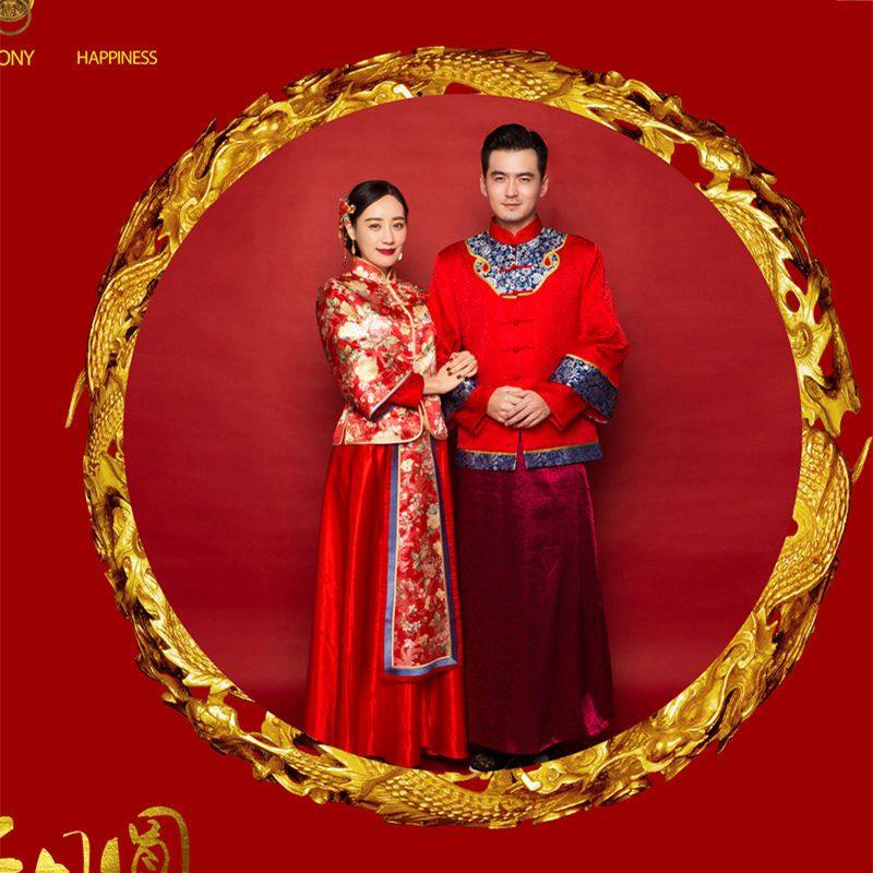 影楼新款全家福服装过年红色一家六口民国风拍照亲子装家庭服装,淘宝优惠券,粉丝福利购,淘宝优惠卷