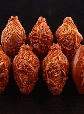 正宗橄榄核手串 2.0大籽钟馗六式苏工纯手工刻核橄榄胡文玩手