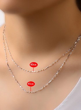 镀银项链女配链单链锁骨链水波元宝蛇骨O字满天星瓜子盒子链裸链