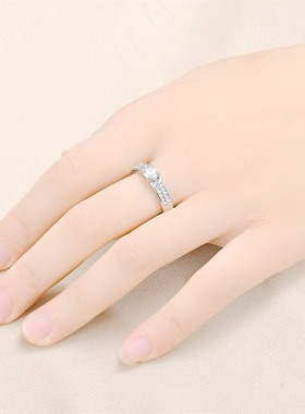 欧美小众锆石钛钢戒指 气质百搭轻奢不锈钢情侣钻戒指 亚马逊