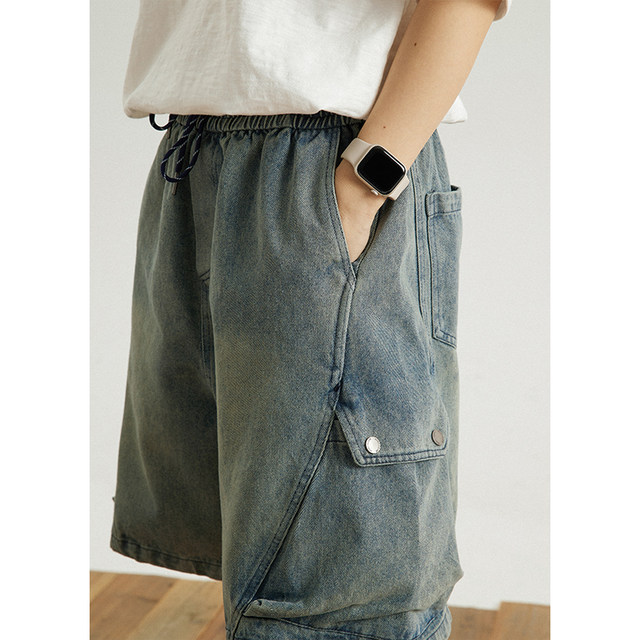 GoodNorth ຍີ່ປຸ່ນ retro denim ສັ້ນ