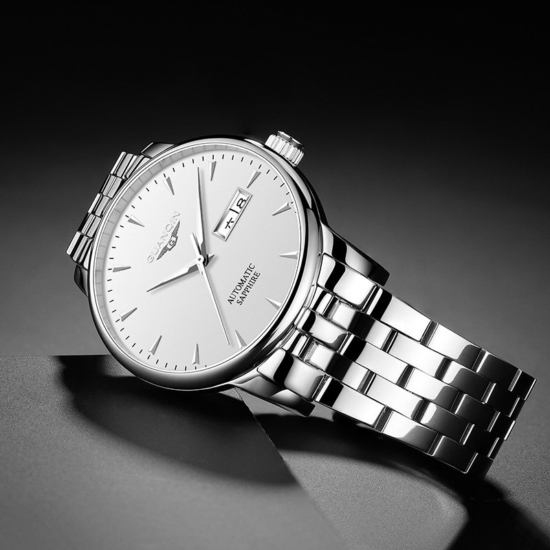 冠琴正品男士全自动防水钢带机械表 冠琴蓝祥国产腕表