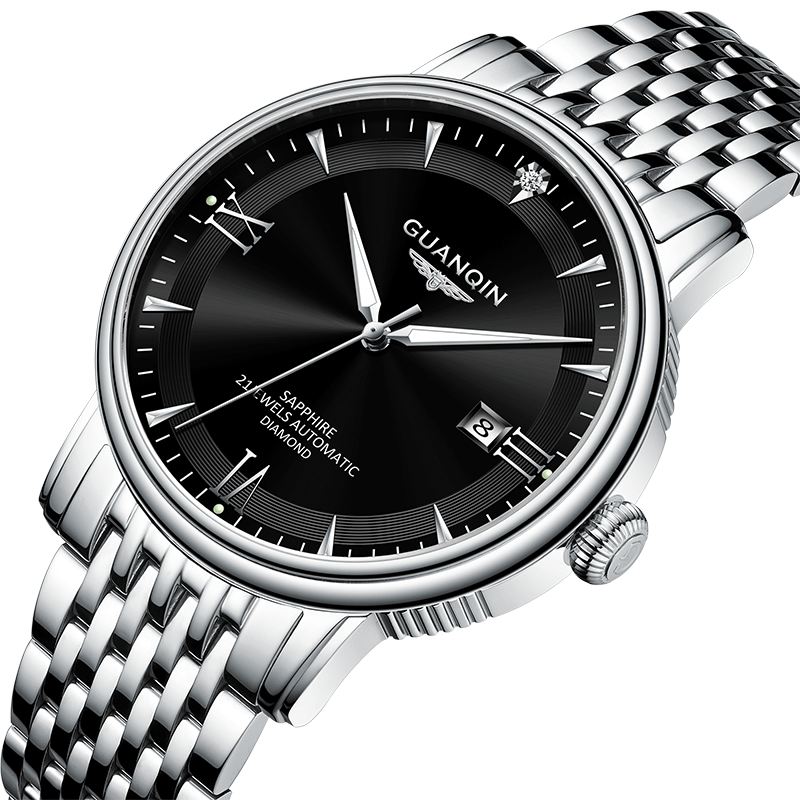 冠琴全自动男商务休闲防水钢机械表 冠琴蓝祥国产腕表