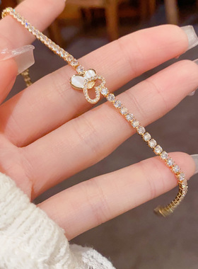 轻奢微镶锆石蝴蝶可调手链