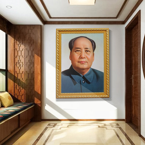 高清天安门毛主席挂像墙画有框双耳朵毛泽东画像挂画学校客厅 - 图3