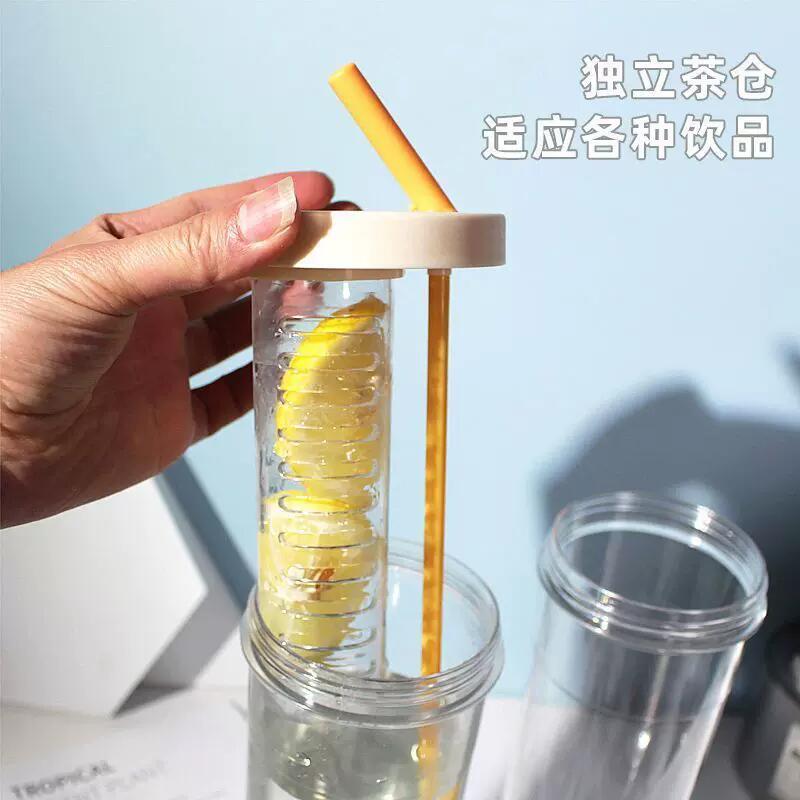 大容量700ML宜家同款干湿分离吸管果茶杯_牙刷架/牙具座