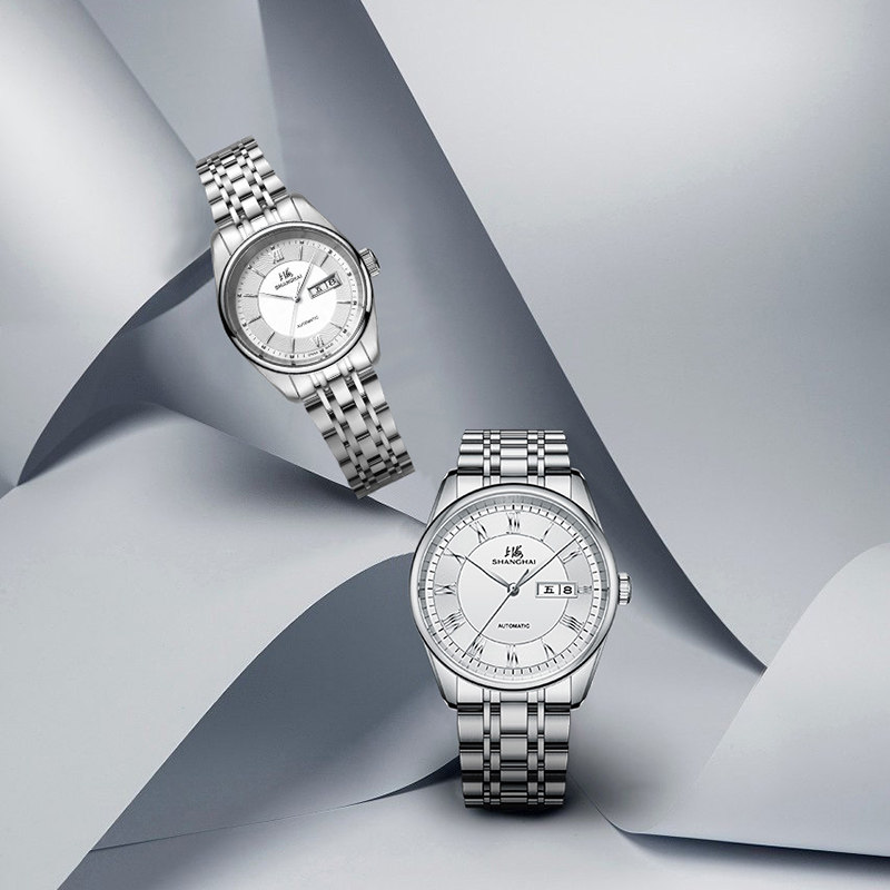 上海男自动休闲透底简约国产机械表 上海手表国产腕表