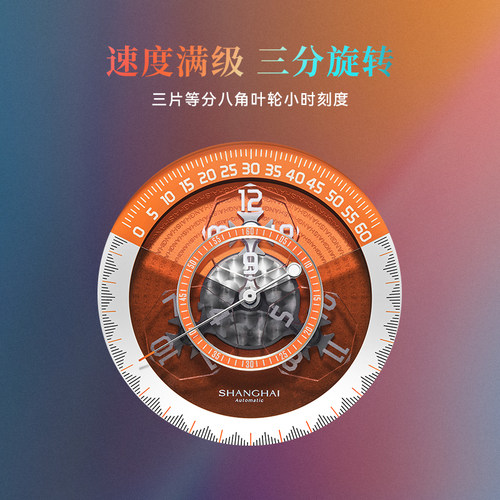 上海手表男款The Bund系列F1赛道联名款魔数夜光计时防水机械腕表 - 图1