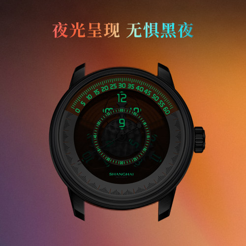 上海手表男款The Bund系列F1赛道联名款魔数夜光计时防水机械腕表 - 图3